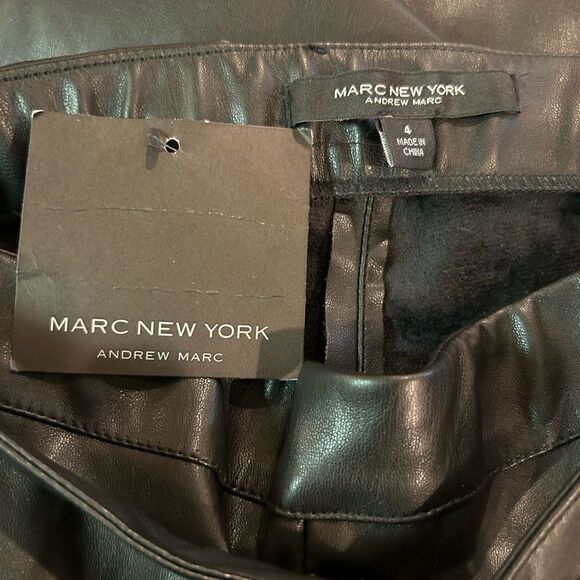 Marc New York faux leather cropped wide leg pants - Picture 3 of 6